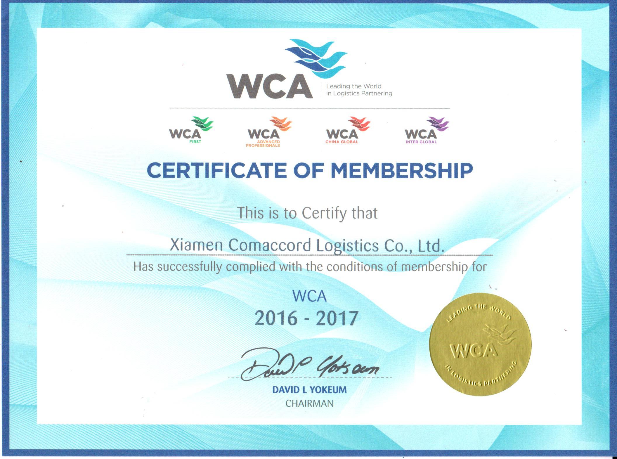 WCA Membership 2016-2017