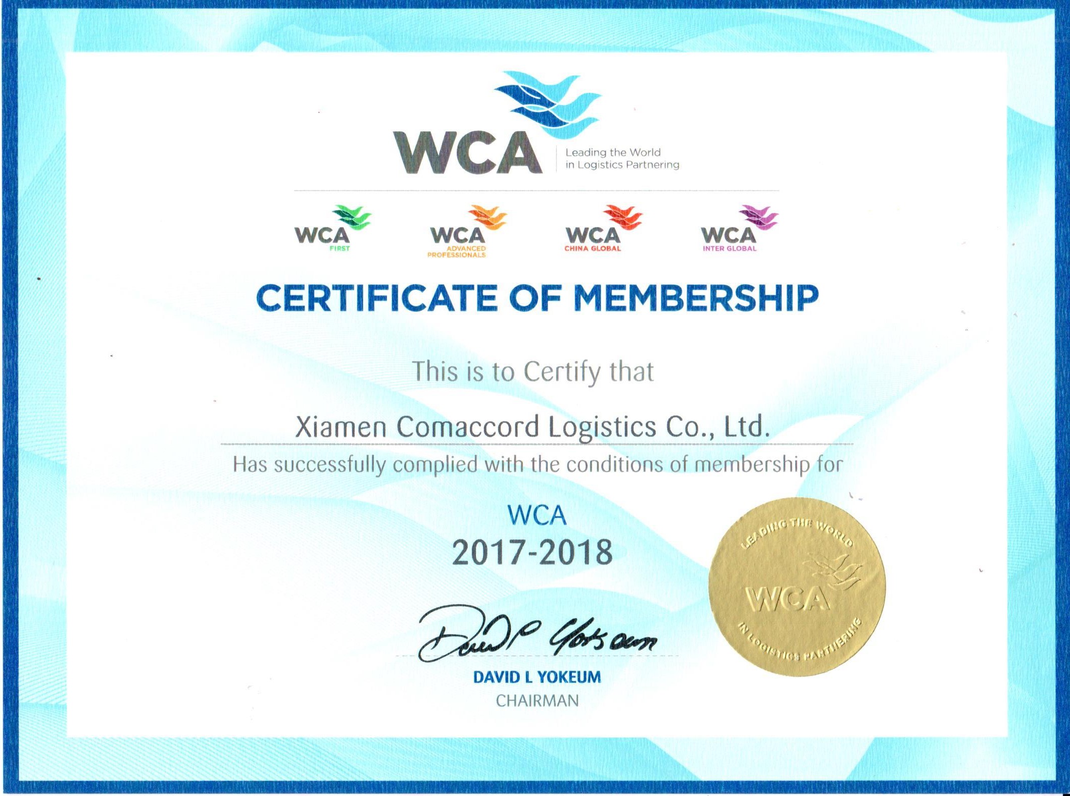 WCA Membership 2017-2018